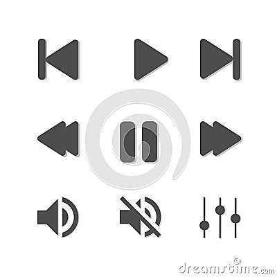 Various audio icons on a white background Stock Photo