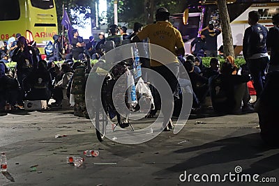 various beverage vendors use bicycles Editorial Stock Photo