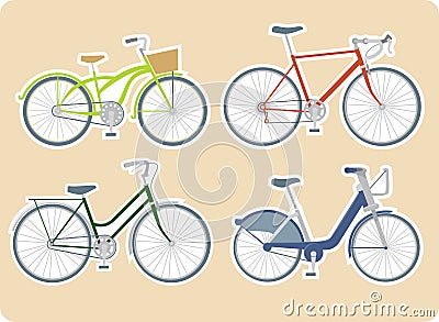 Various bicycles Vector Illustration