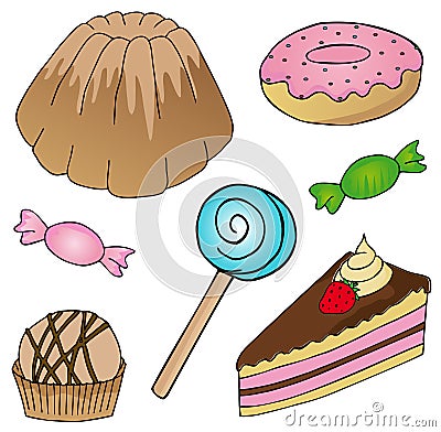 Various cake collection Vector Illustration