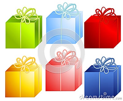 Various Christmas Gifts Cartoon Illustration