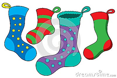 Various Christmas socks Vector Illustration