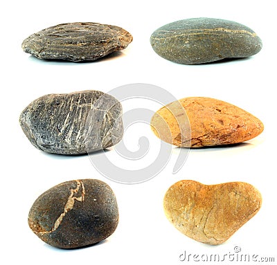 Various color stones isolated Stock Photo