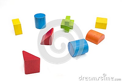 Various colored wooden for shape Stock Photo