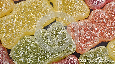 various colorful sour gummy bears as sweets Editorial Stock Photo