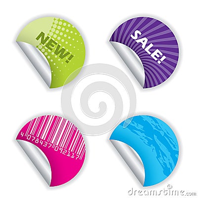 Various colorful sticker designs Vector Illustration