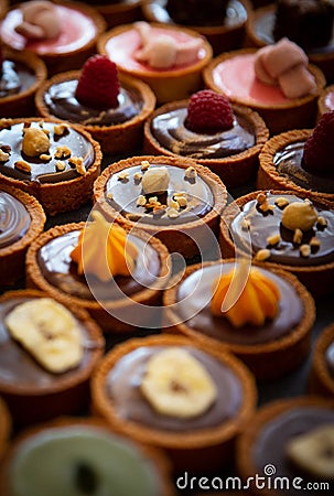 Various Colorful Tartlets Stock Photo