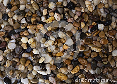 Various coloured pebbles on a beach Stock Photo