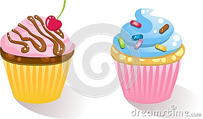 Various cupcake Vector Illustration