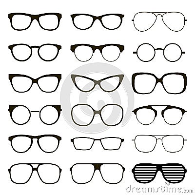 Various custom glasses Vector Illustration