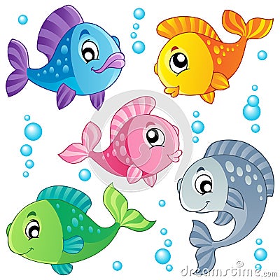 Various cute fishes collection 3 Vector Illustration