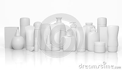 Various 3D blank personal care products Stock Photo