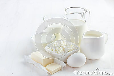 Various dairy products Stock Photo