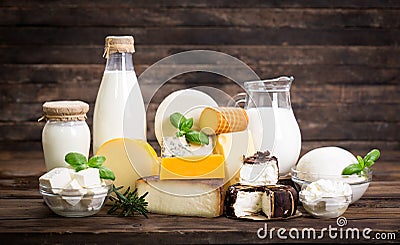 Various dairy products Stock Photo