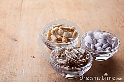 Various dietary supplements Stock Photo