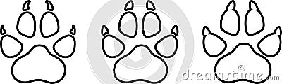 Various dog paws, dogs and paw stickers label Stock Photo