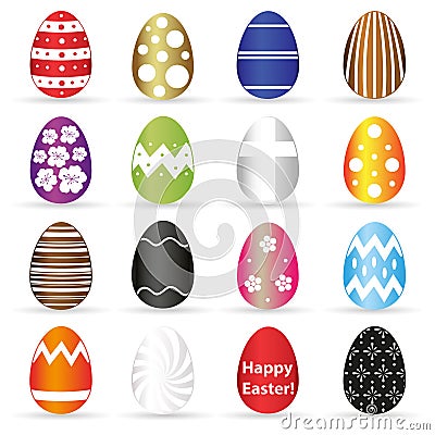 Various Easter eggs color design with decoration elements collection eps10 Stock Photo