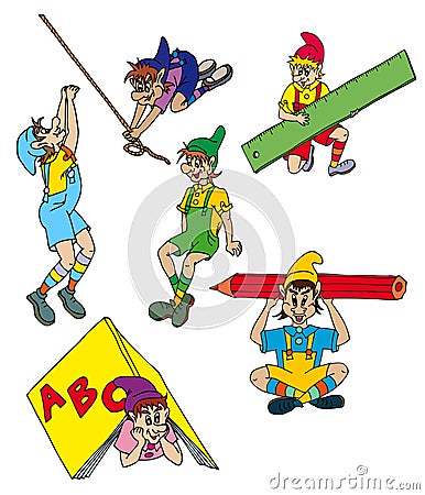 Various elves collection Vector Illustration