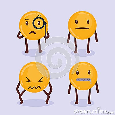 various emojis characters icons Vector Illustration