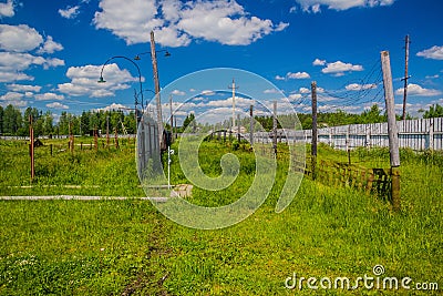 Various fences in the Museum of the History of Political Repression Perm-36 Gulag Museum , Russ Editorial Stock Photo