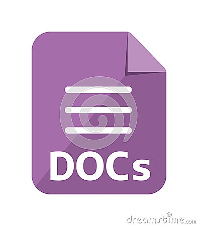 Various file type vector icon illustration Docs, document Vector Illustration