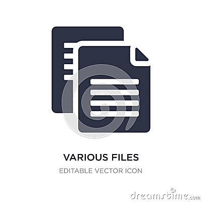 various files icon on white background. Simple element illustration from Education concept Vector Illustration