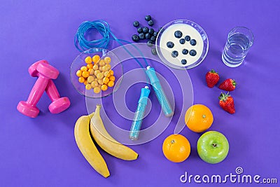 Various fitness accessories Stock Photo