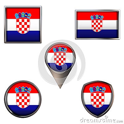 Flags of the Croatia Icons set image Stock Photo