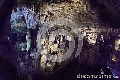 Various formations within Wind Cave chambers at Mulu National Pa Stock Photo
