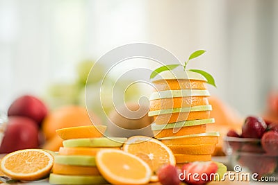 Various fruits, Eating Health care and Healthy Stock Photo