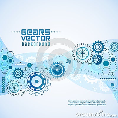 Various Gears With Cogwheels Background Vector Illustration