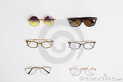 Various glasses over the white background. Stock Photo