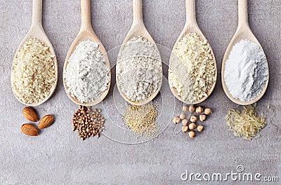 Various gluten free flour Stock Photo