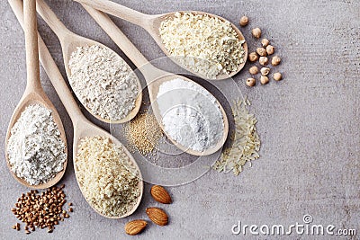 Various gluten free flour Stock Photo