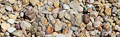 Various gravel pile for background. Sharp closeup stones for construction. Rubble texture Stock Photo