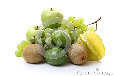 Various green fruits Stock Photo