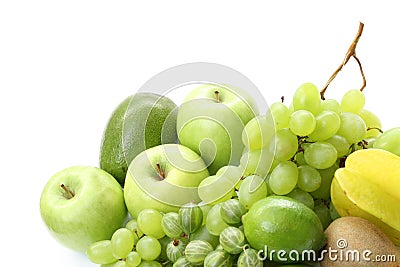 Various green fruits Stock Photo