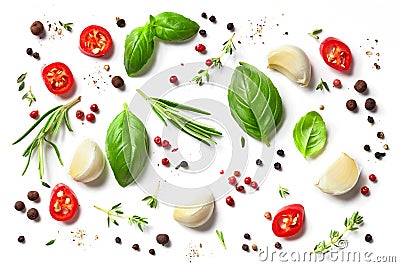 Various herbs and spices Stock Photo