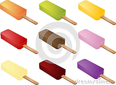 Various ice cream Vector Illustration