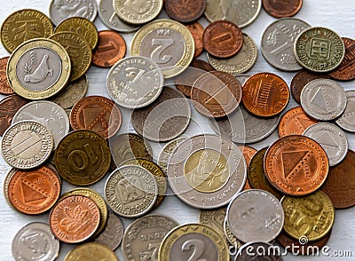 Various international coins Stock Photo