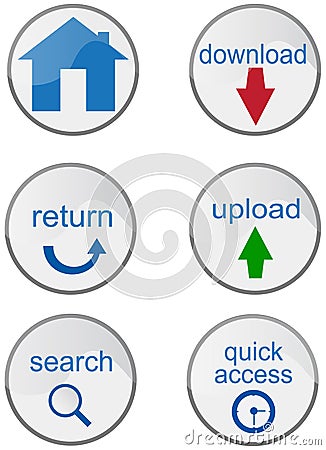 Various internet buttons Stock Photo