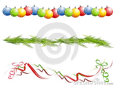 Various Isolated Christmas Borders Cartoon Illustration