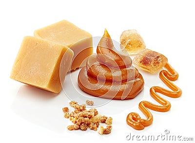 Various kinds of caramel Stock Photo