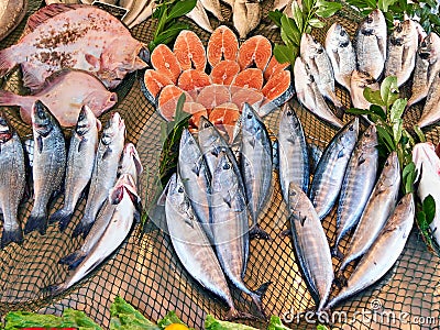 Various kinds of fish Stock Photo