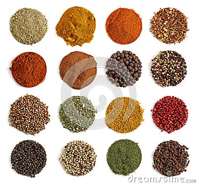 Various kinds of spices Stock Photo