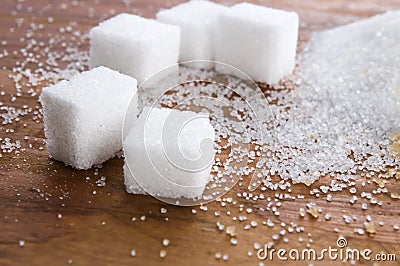 Various kinds of sugar close up Stock Photo
