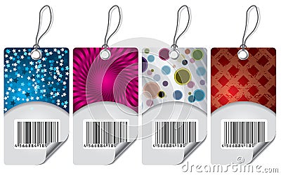 Various labels with bar-code Vector Illustration