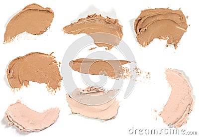 Various make up liquid powder strokes Stock Photo