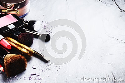 Various makeup products Stock Photo