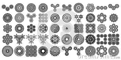 50 Various mandala collections sets. Boho style. Vector files can be applied to print and digital media Vector Illustration